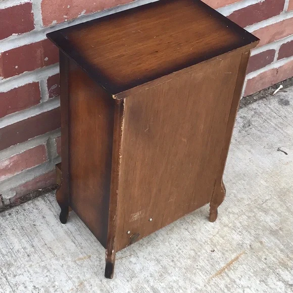 large Vintage Wooden Musical Jewelry Box, velvet lined drawers, made in Japan